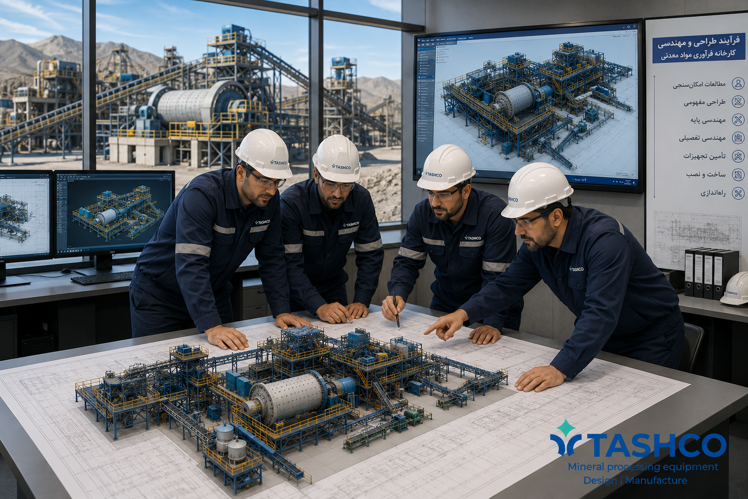 نمایی از فرآیند طراحی و مهندسی یک کارخانه فرآوری معدنی